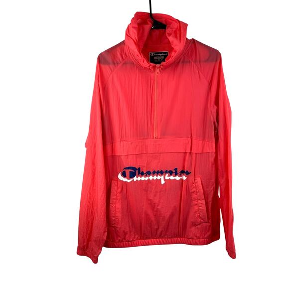 Champion Nylon Hoodie Melon Color Men's M Windbreaker - Picture 1 of 5